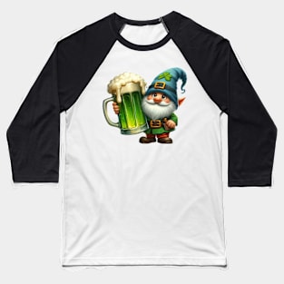 St Patricks Day Gnome Drinking Beer Baseball T-Shirt